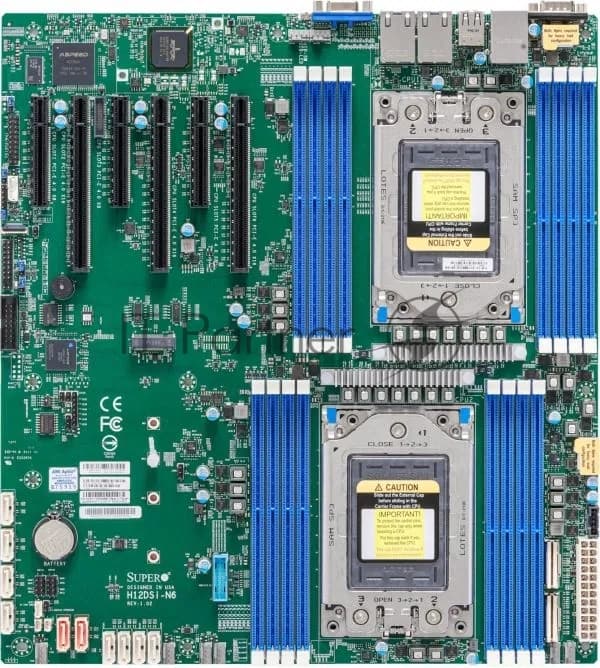 Supermicro MBD-H12DSI-N6-B Материнская плата Dual AMD EPYC™ 7003/7002 Series Processors, 4TB Registered ECC DDR4 3200MHz SDRAM in 16 DIMMs, 10 SATA3, 2 SATADOM, 4 NVMe