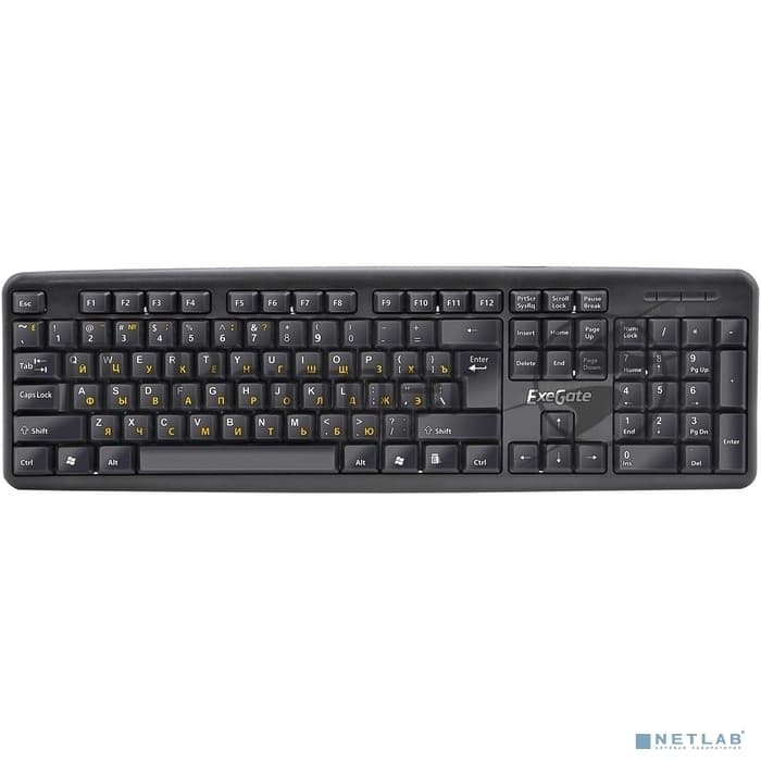 Клавиатура ExeGate Professional Standard LY-331L2-OEM (USB, полноразмерная, влагозащищенная, 104кл., Enter большой, длина кабеля 2,2м, черная, brown box) <EX279939RUS>