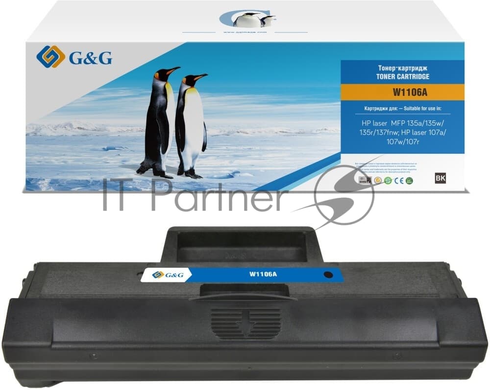 G&G GG-W1106A Картридж лазерный черный 1000 стр для HP Laser 107/135