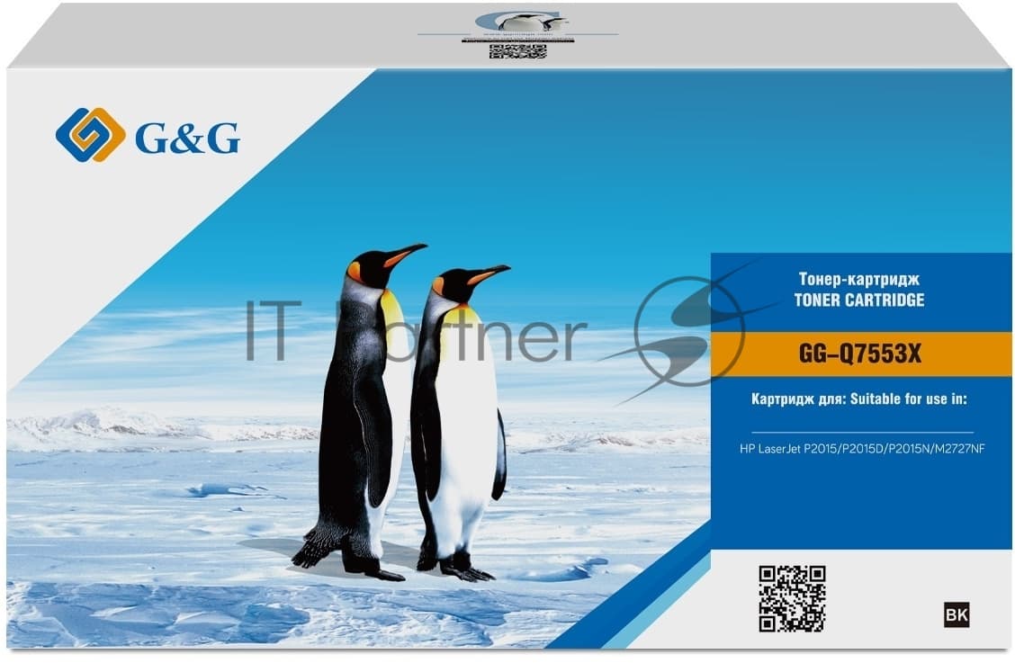 Картридж лазерный G&G GG-Q7553X черный (7000стр.) для HP LJ P2010/P2014/P2015/M2727nf MFP