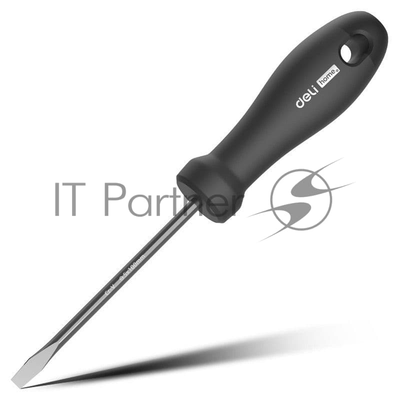Шлицевая отвёртка Home Series Black Deli HT1105 5x100мм Эксклюзивный дизайн, рукоятка из высококачественного софттач пластик