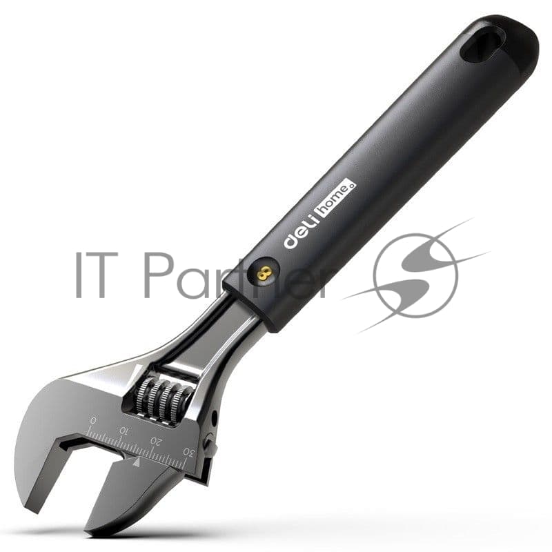 Разводной ключ «Home Series Black" Deli HT1508 200мм, эксклюзивный дизайн, рукоятка из высококачественного софттач пластика