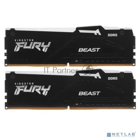 Память оперативная/ Kingston 32GB 5600MT/s DDR5 CL40 DIMM (Kit of 2) FURY Beast RGB XMP