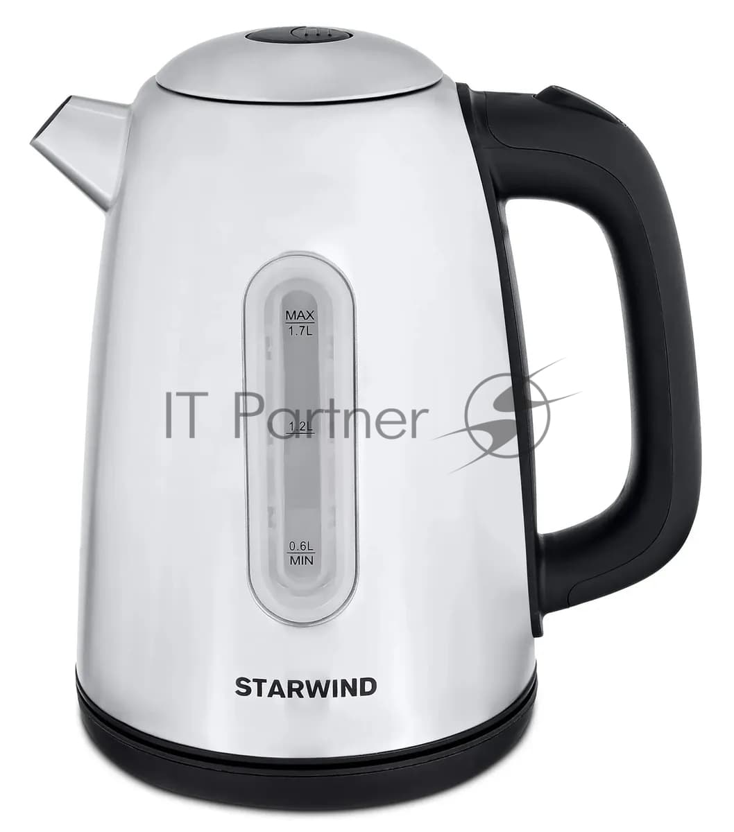 Чайник электрический Starwind SKS3210 1.7л. 2200Вт серебристый/черный корпус: металл/пластик