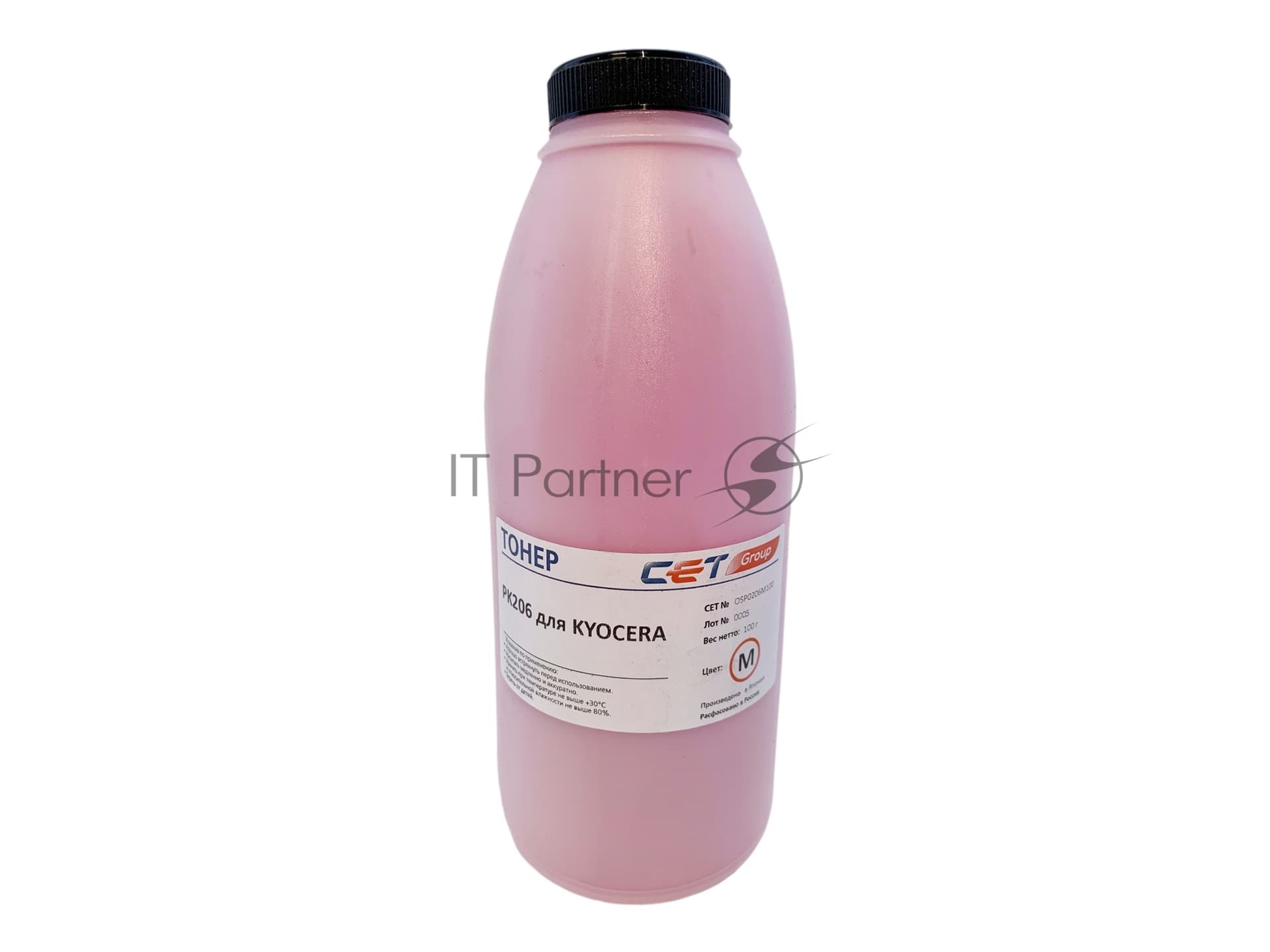 Тонер CET PK206 OSP0206M-100 пурпурный бутылка 100гр. для принтера Kyocera Ecosys M6030cdn/6035cidn/6530cdn/P6035cdn