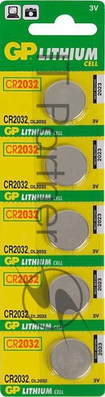 Литиевые дисковые батарейки GP Lithium CR2032 - 5 шт., каждая в своем отрывном блистере