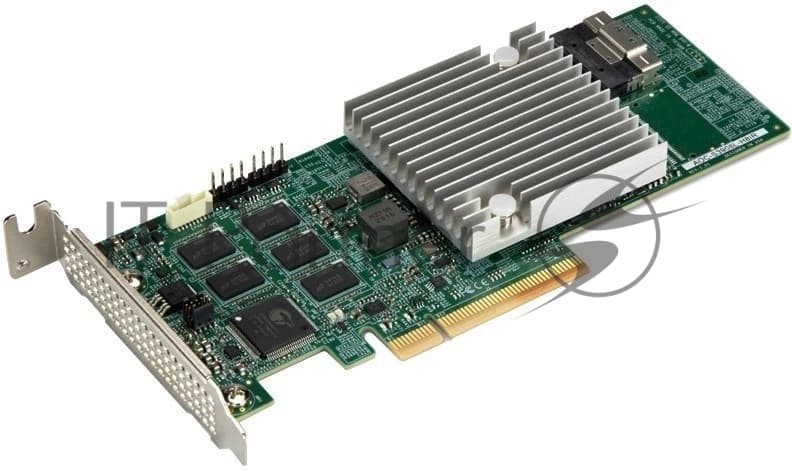 Контроллер Supermicro AOC-S3908L-H8IR-16DD-O 8 int 12Gb/s ports, x8 Gen4, ROC - LP, 16 HDDw/exp,RoHS