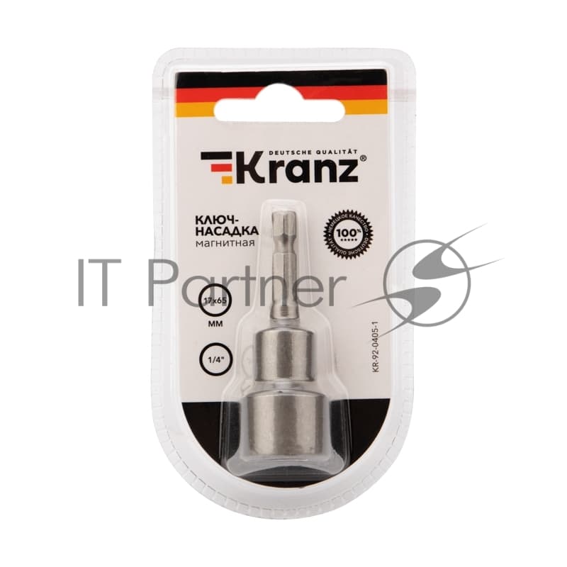 Ключ-насадка магнитная Kranz 1/4" 17х65 мм