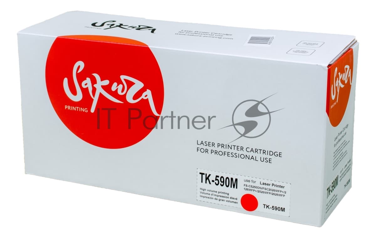 Картридж Sakura TK590M для Kyocera Mita FS-C2026/C2126MFP, пурпурный, 5000 к.