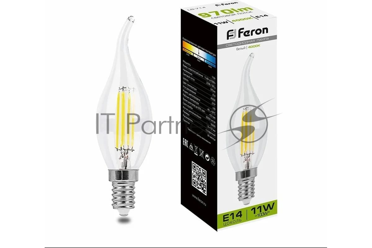 Лампа светодиодная Feron LB-714 11W 230V E14 4000K прозрачная