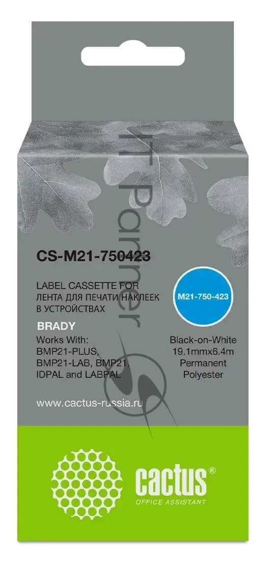 -/ Картридж ленточный Cactus CS-M21-750423 черный для Brady BMP21-PLUS, BMP21-LAB