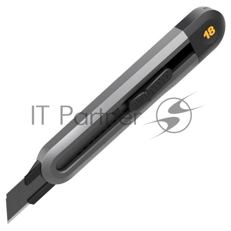Технический нож "Home Series Black" Deli HT4018 ширина лезвия 18мм, эксклюзивный дизайн, корпус из высококачественного софттач пластика