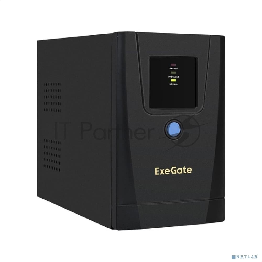 Источник бесперебойного питания ExeGate SpecialPro UNB-1000.LED.AVR.1SH.2C13 1000VA/550W, LED, AVR,1*Schuko+2*C13, металлический корпус, черный