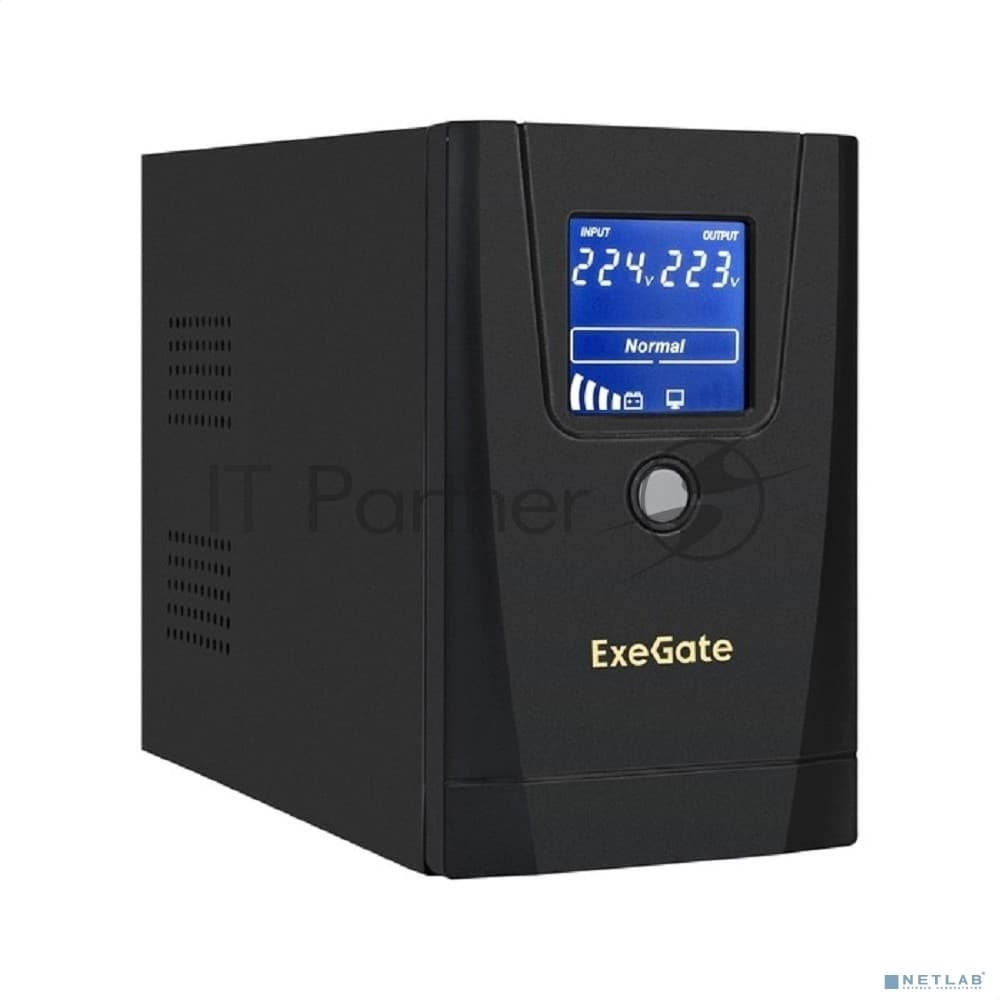 Источник бесперебойного питания ExeGate SpecialPro Smart LLB-900.LCD.AVR.1SH.2C13.RJ.USB 900VA/500W, LCD, AVR, 1*Schuko+2*C13, RJ45/11,USB, металлический корпус, черный