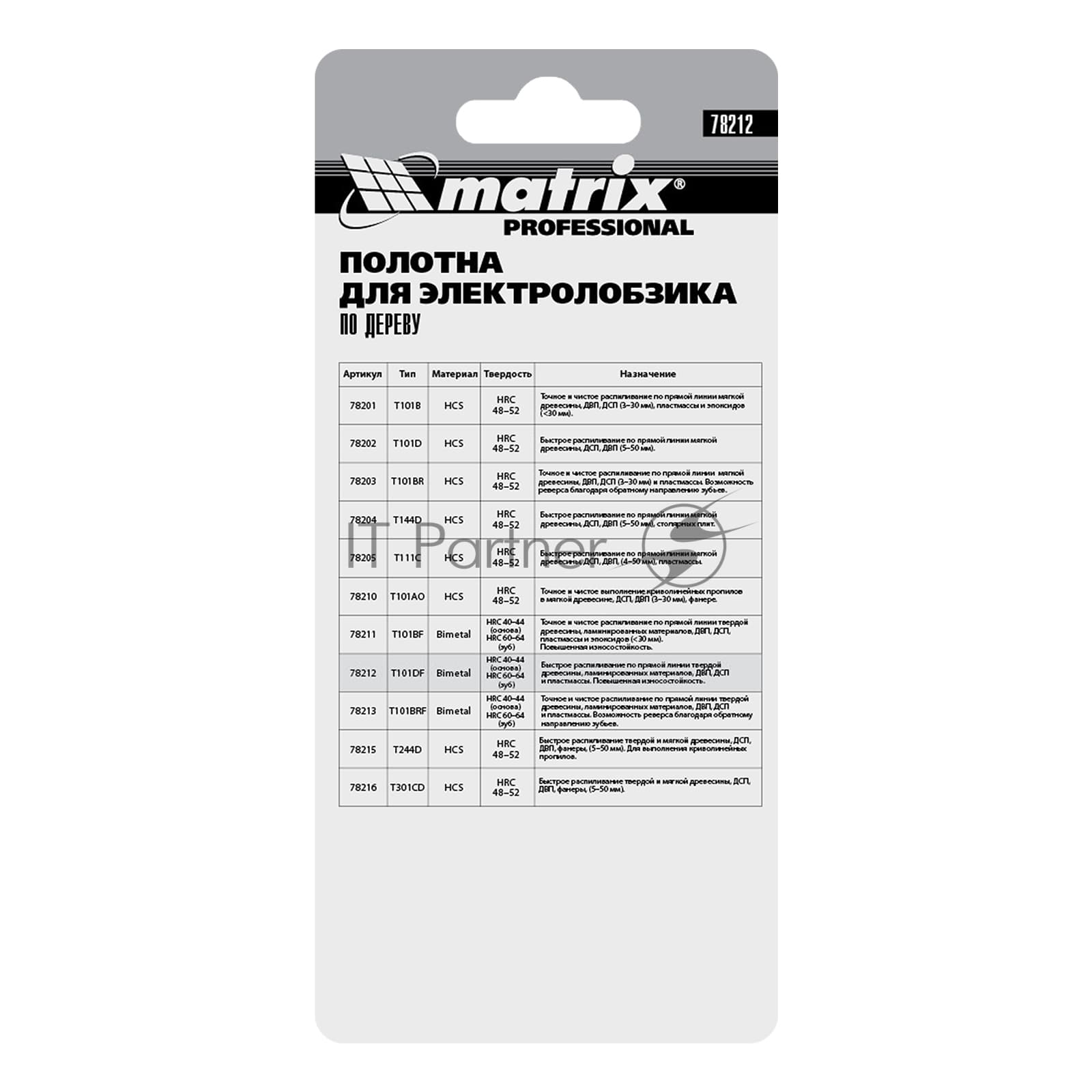 Полотна для электролобзика Matrix по дереву, 3 шт. T101DF, 75 x 4мм, Bimetal