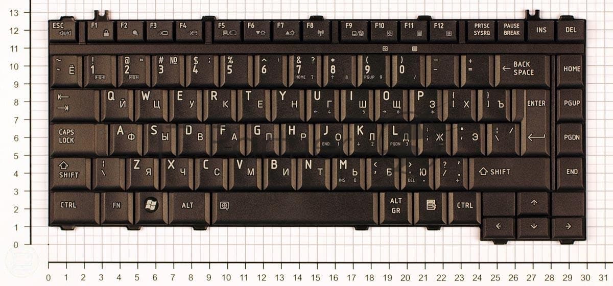 Клавиатура для ноутбука Toshiba Satellite A300 M300 L300 M500 M505 черная матовая