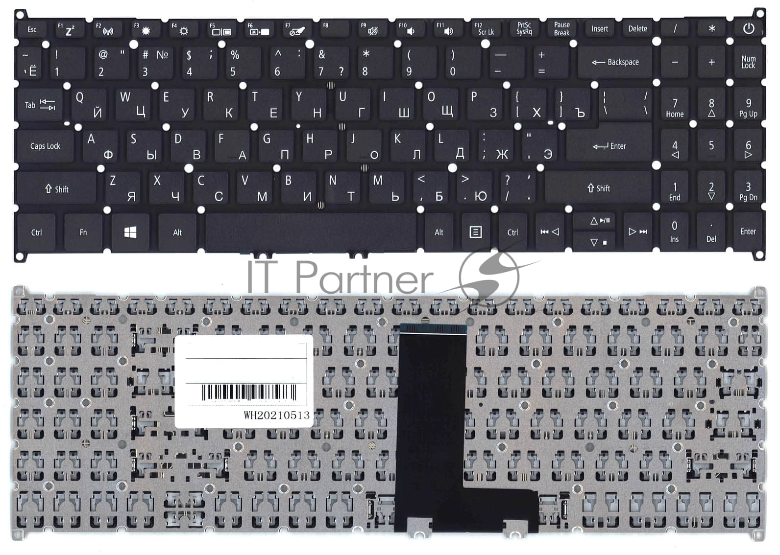 Клавиатура для ноутбука Acer Aspire 3 A315-55 черная
