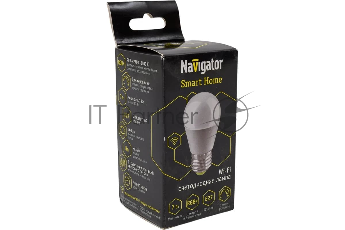 Лампа светодиодная Navigator Smart Home NLL-G45-7-230-RGBWWW-E27-WIFI матовая E27 176-264В