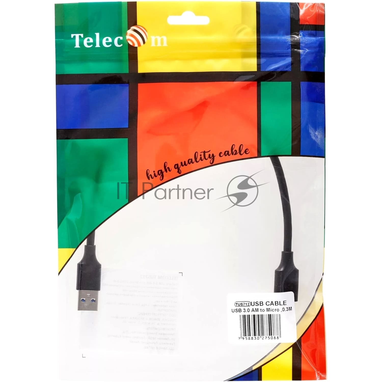Кабель/ Кабель соединительный USB3.0 Am-MicroBm 0.3m Telecom (TUS712-0.3M)