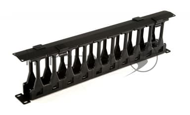 Кабельный организатор с крышкой Hyperline CMF-1U-FPL106-MCOV-RAL9005, глубина 106 мм, 19", 1U