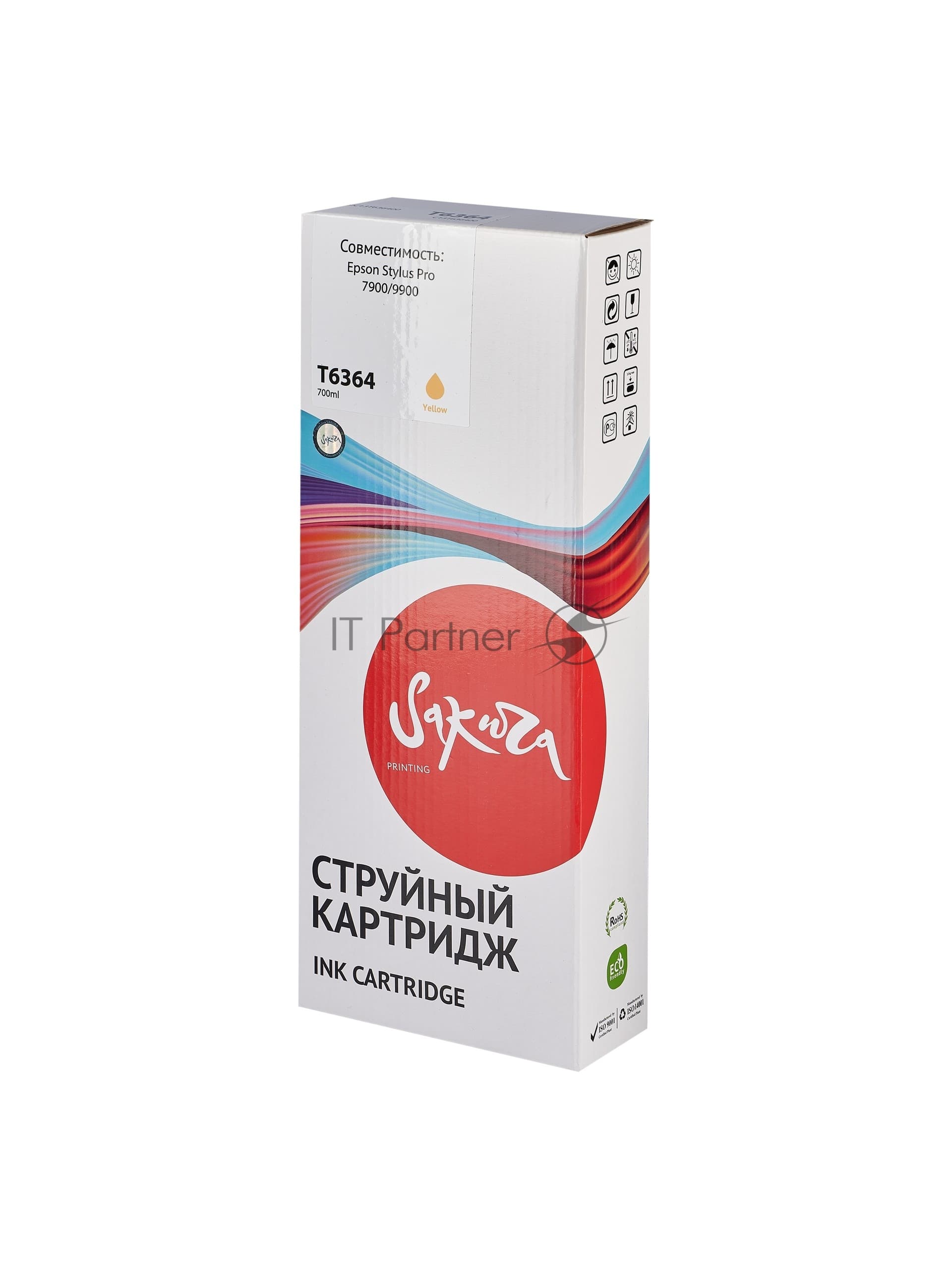 Картридж струйный Sakura C13T636400 (T6364 Yellow) для Epson, желтый, 700 мл.
