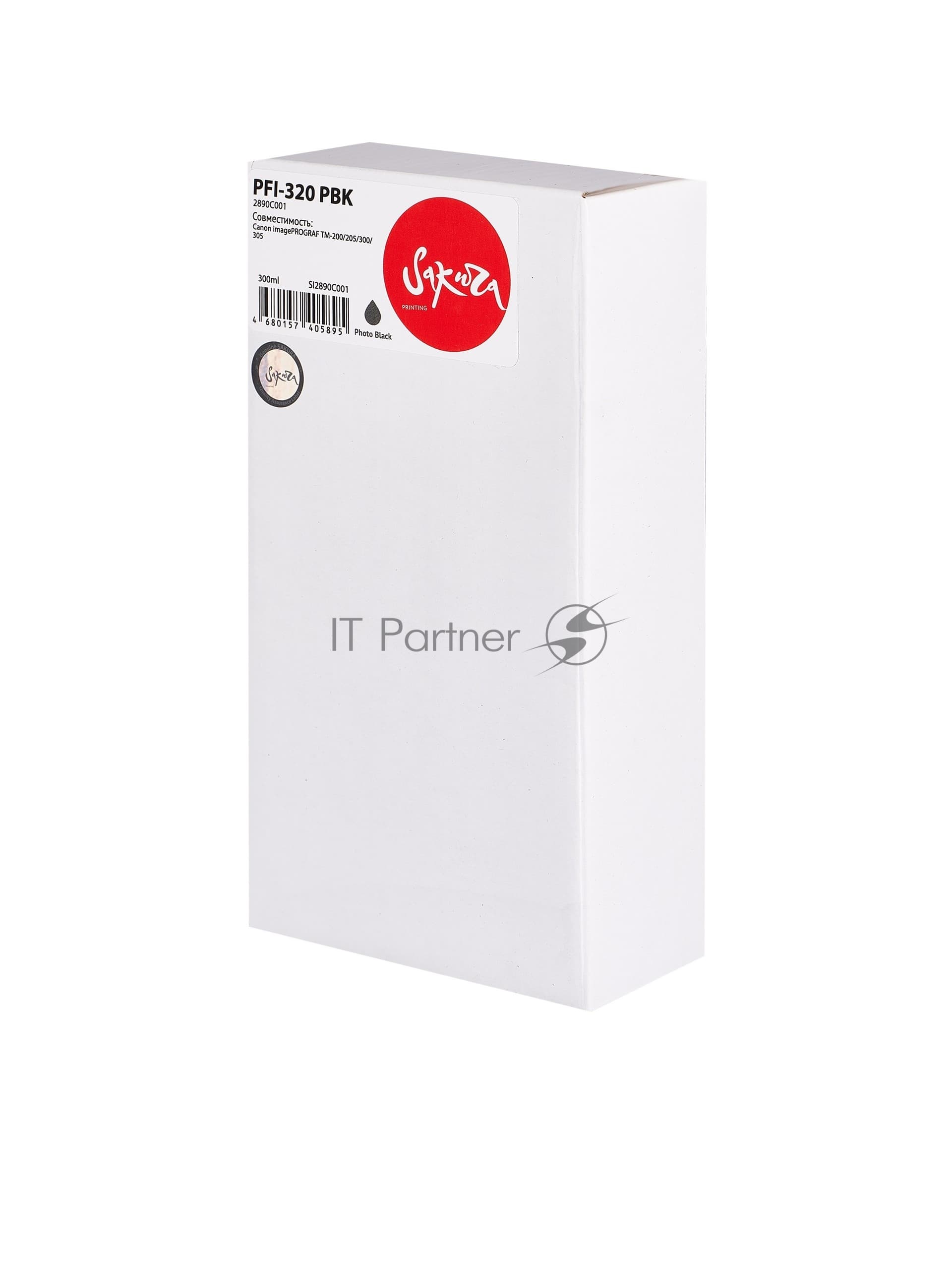 Картридж струйный Sakura 2890C001 (PFI-320 BK) для Canon, черный, 300 мл.