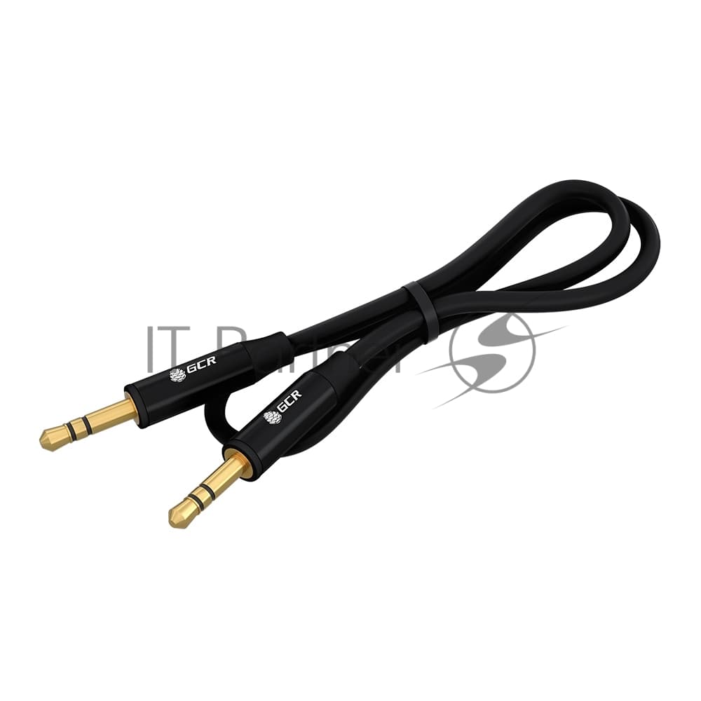 Кабель GCR 2.0m аудио jack 3.5мм/jack 3.5мм черный, GOLD, AL case черный, M/M, GCR-54761