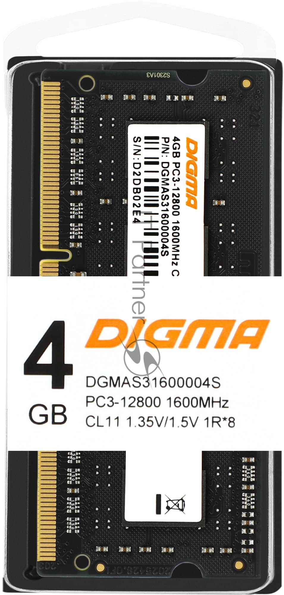 Оперативная память Digma, DDR3, 4GB (1x4 GB), 1600 MHz, CL11, SO-DIMM