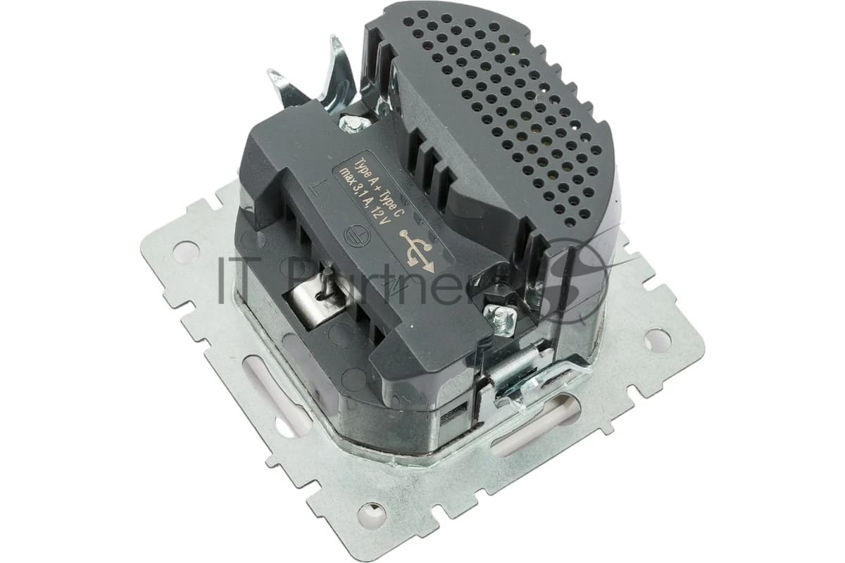 Розетка 1-местная IEK BRITE РЮш11-1-БрБ (BR-R14-16-U22-018-K01) с заземлением, с защитными шторками, 16А, с USB A+C 18 Вт, белый