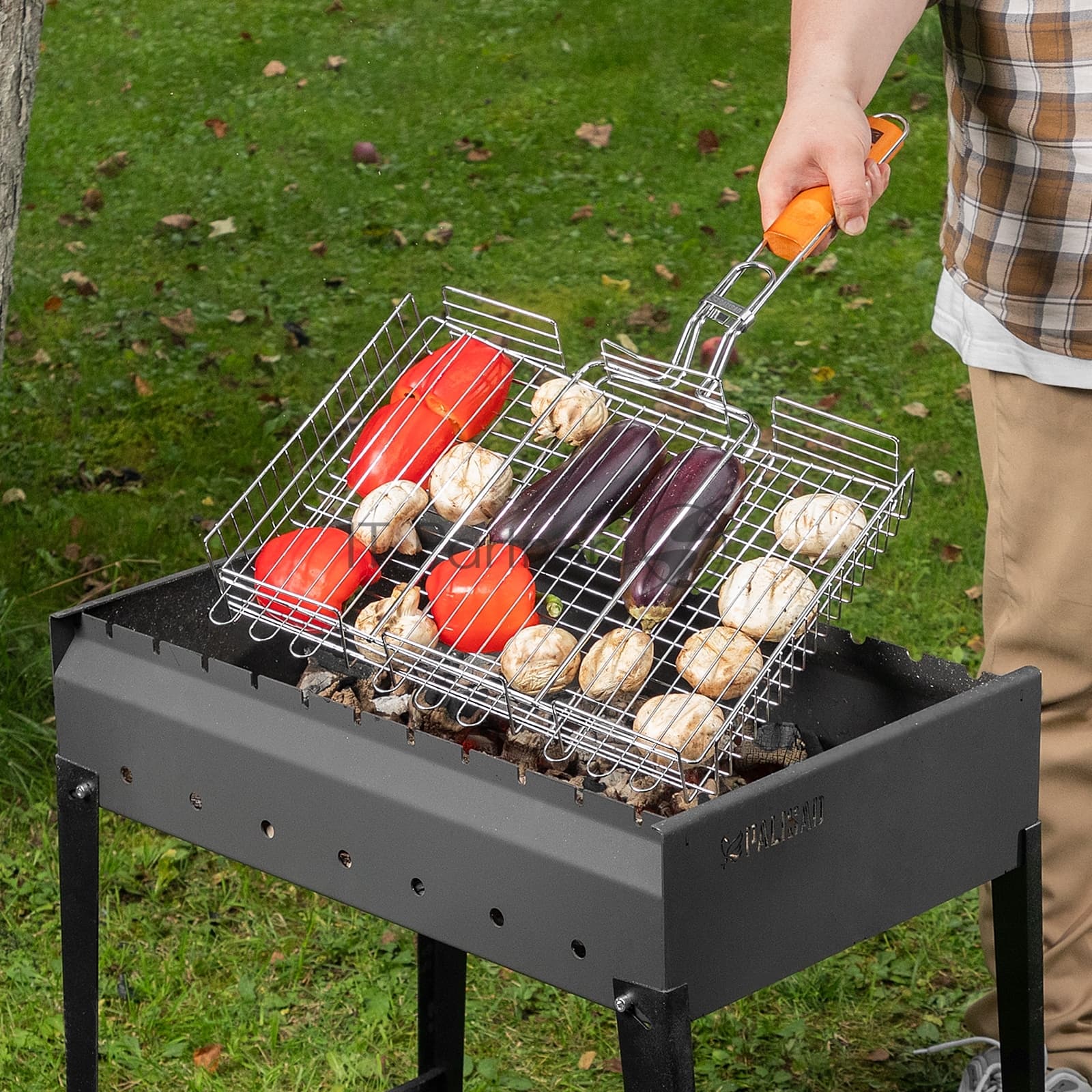 Решетка гриль Camping Palisad 315х410х70 мм объемная хромир.