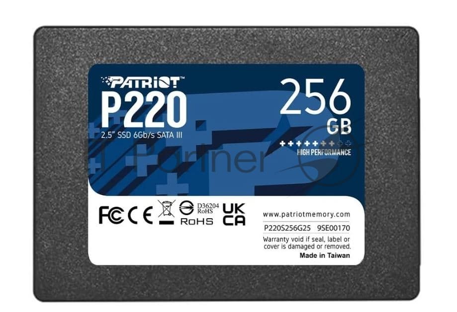 Накопитель SSD Patriot P220, 256Gb, SATA-III, 2.5", R/W 550/490