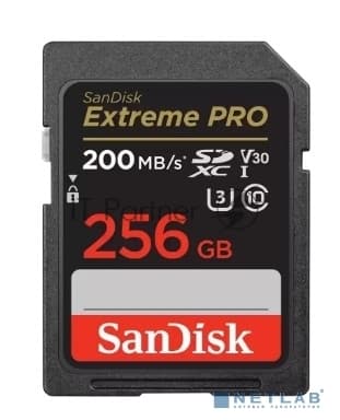 Флеш карта SD 256Gb SanDisk SDXC Class 10 V30 UHS-I U3 Extreme Pro 200MB/s