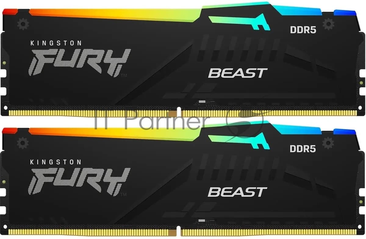 Память оперативная/ Kingston 32GB 5600MT/s DDR5 CL36 DIMM (Kit of 2) FURY Beast RGB EXPO