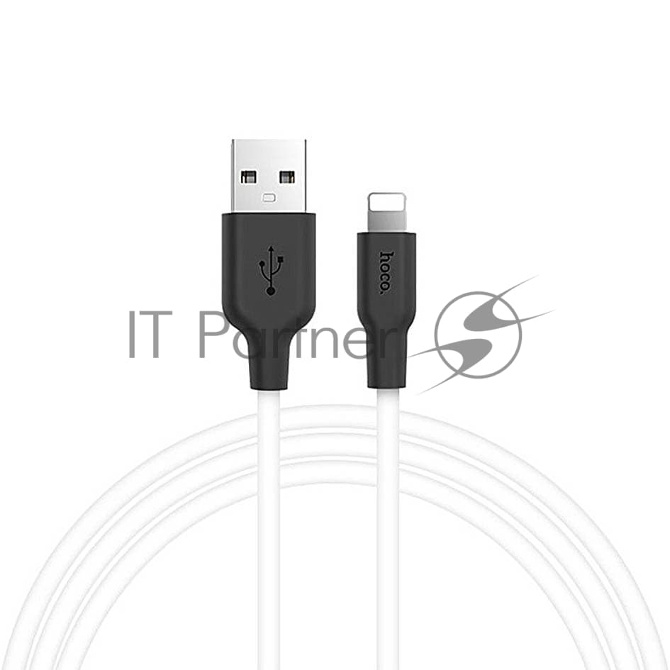 Кабель HOCO USB X21 Silicone, USB - Lightning, 2А, 1м, белый