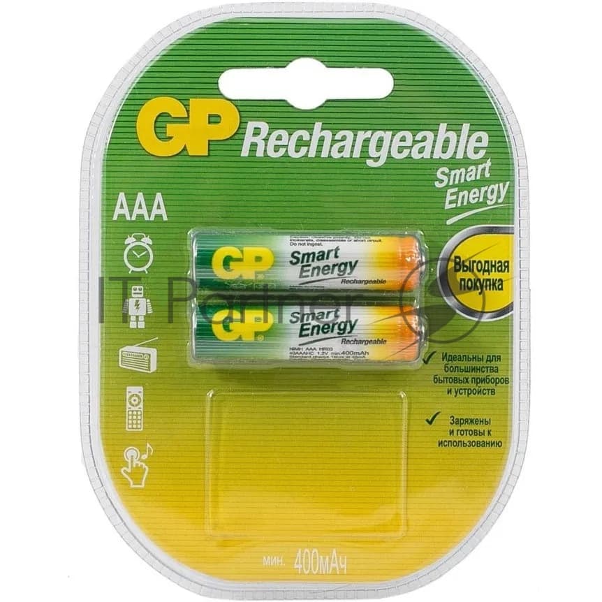 GP Smart Energy 40AAAHCSV AAA NiMH 400mAh (40AAAHCV-2CRSBC2) (2 шт. в уп-ке) аккумулятор