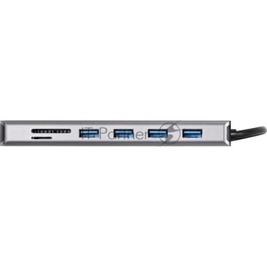 USB-концентратор VCOM CU4706, USB Type-C, HDMI/DP/USB3.0/TC/USB2.0/RJ45/SD/TF/PD/3.5 мм jack, USB Type-C