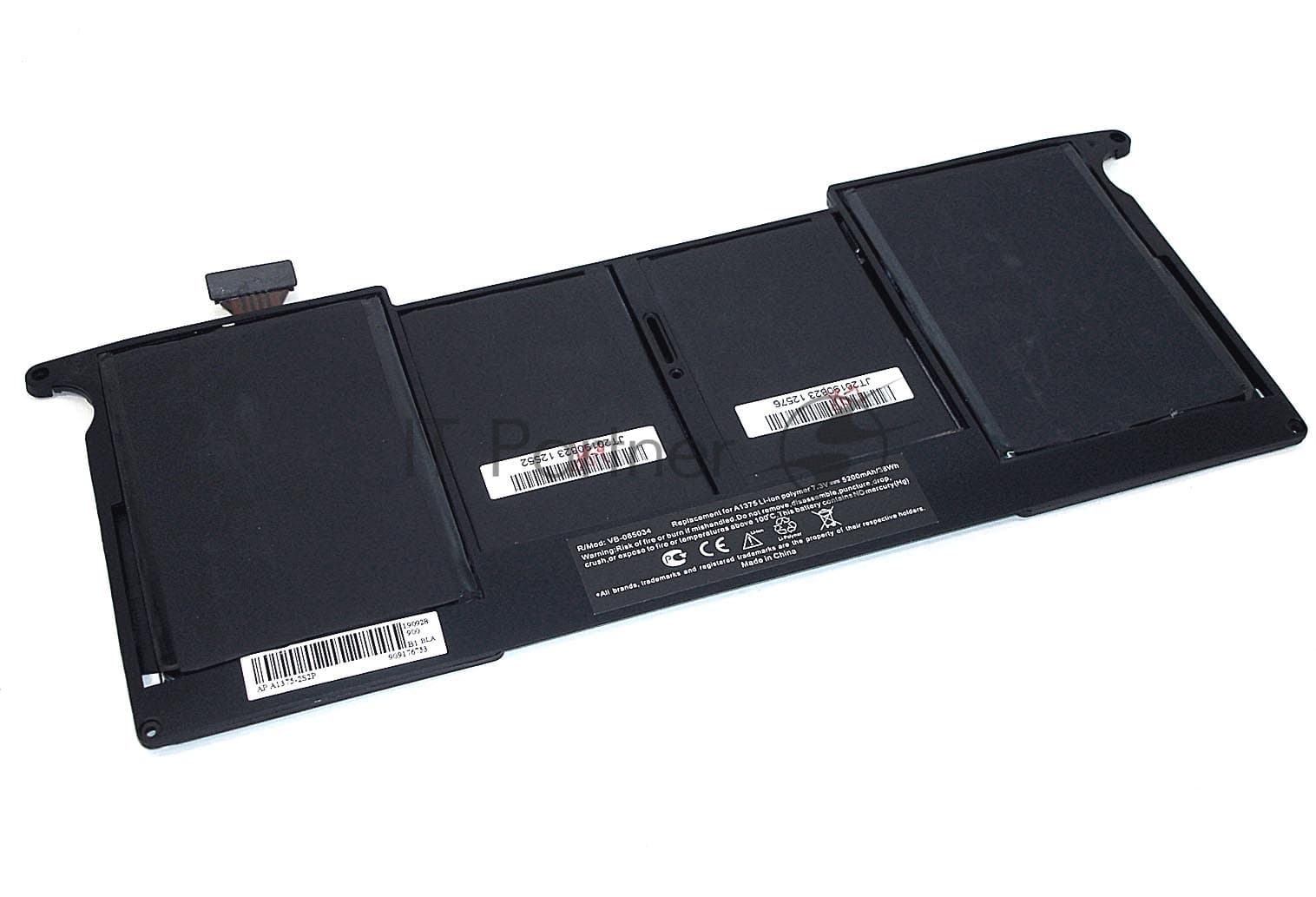 Аккумуляторная батарея для ноутбука Apple MacBook A1375-2S2P 7.3V 5200mAh OEM черный