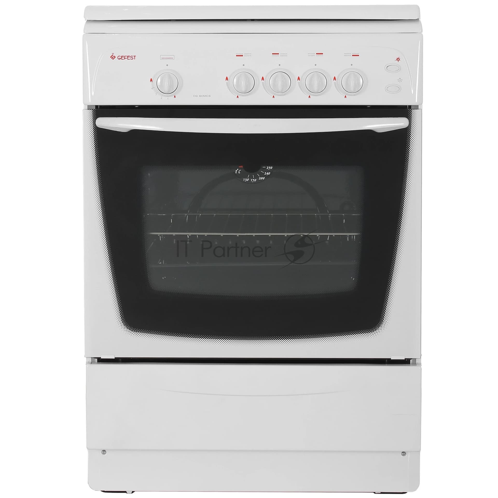 Плита газовая Gefest CG 60М C6 К73 белый, конфорок 4 шт, духовка 63 л, 60 см x 85 см x 60 см