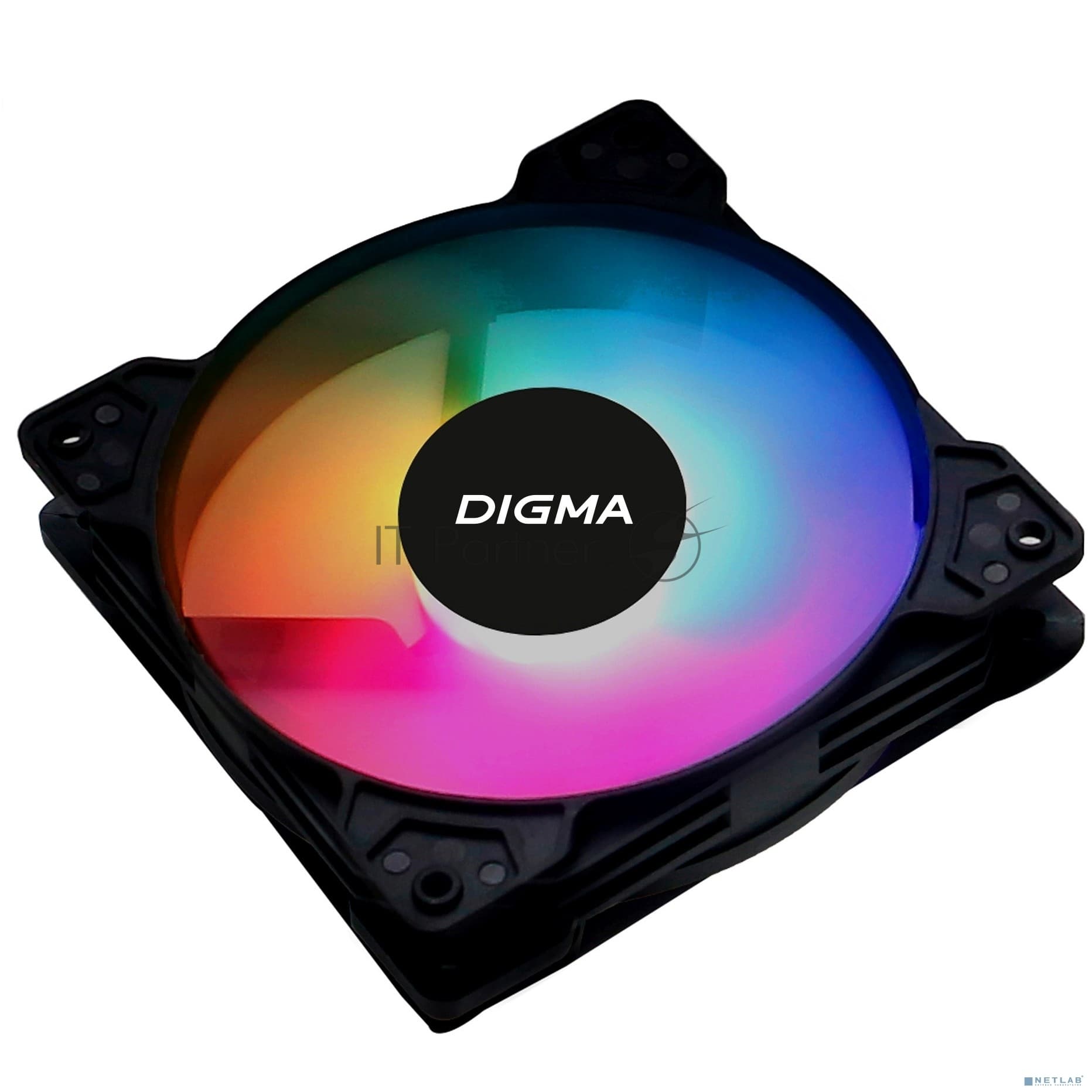 Вентилятор для корпуса Digma DFAN-FRGB1 RGB 120х120x25 черный 3-pin 4-pin (Molex) 23дБ Ret