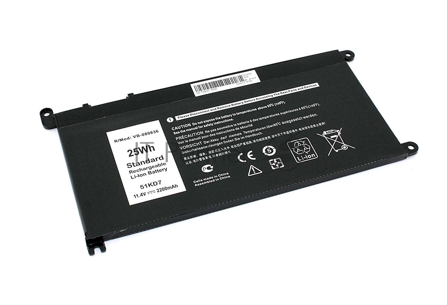 Аккумуляторная батарея для ноутбука Dell 3180 3189 11.4V 2200mAh OEM