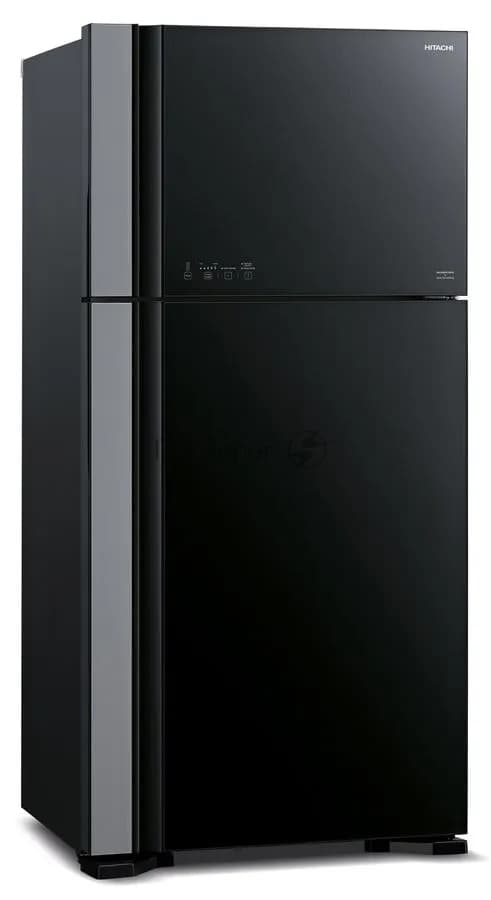 Холодильник Hitachi R-VG660PUC7-1 GBK черный стекло двухкамерный 405/145л морозилка сверху No Frost