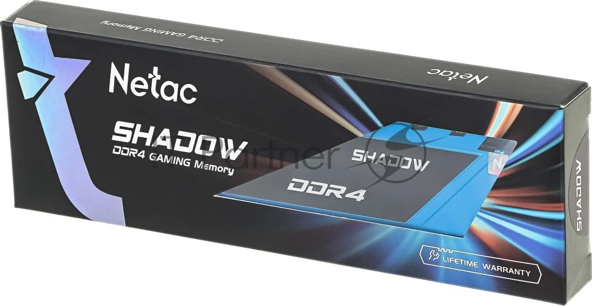 Оперативная память NETAC Shadow, DDR4, 16GB (1x16GB), 3200MHz, CL16, DIMM, с радиаторами, синий