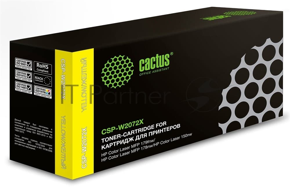 -/ Картридж лазерный Cactus CSP-W2072X 117X желтый (1300стр.) для HP Color Laser 150a/150nw/178nw MFP/1