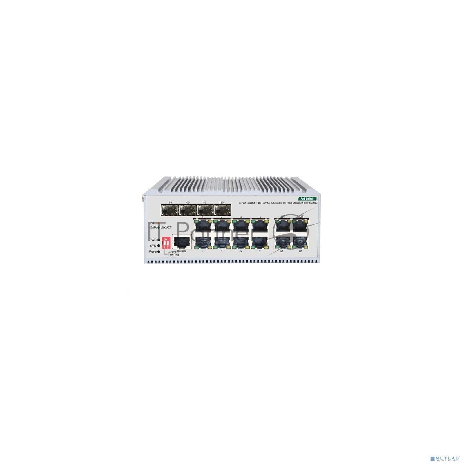 Коммутатор ORIGO OI3112P/185W/A1A 12-портовый гигабитный промышленный управляемый
L2-коммутатор с 8 портами PoE+ и 4 комбо-портами