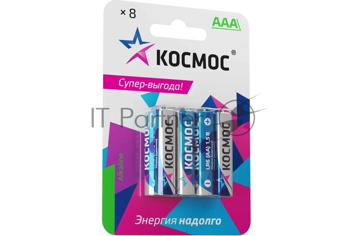 Элемент питания алкалиновый AAA/LR03 BP-8 (блист.8шт) Космос KOCLR03BL8