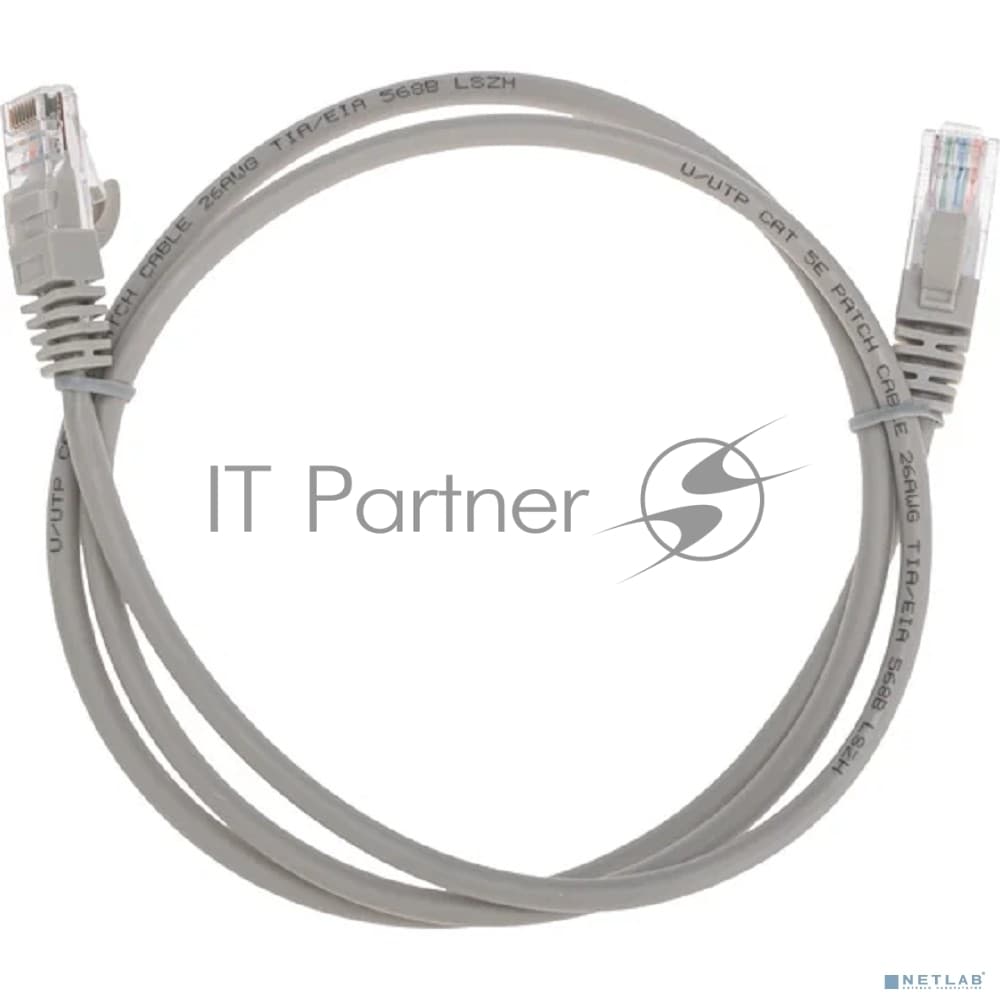 Патч-корд U/UTP Rexant cat.5e, RJ45-RJ45, 26AWG, ZH нг(А)-HF, серый, 1 м