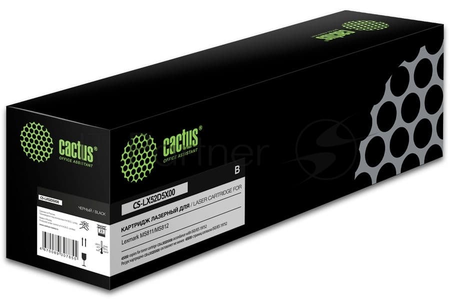 -/ Картридж лазерный Cactus CS-LX52D5X00 52D5X00 (45000стр.) для Lexmark MS811/MS812