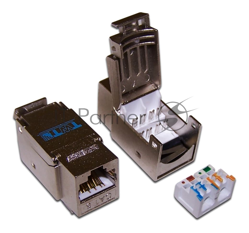 Модуль Lanmaster TWT-OK45STP/6-WH информ. Keystone RJ45 кат.6 STP бел.