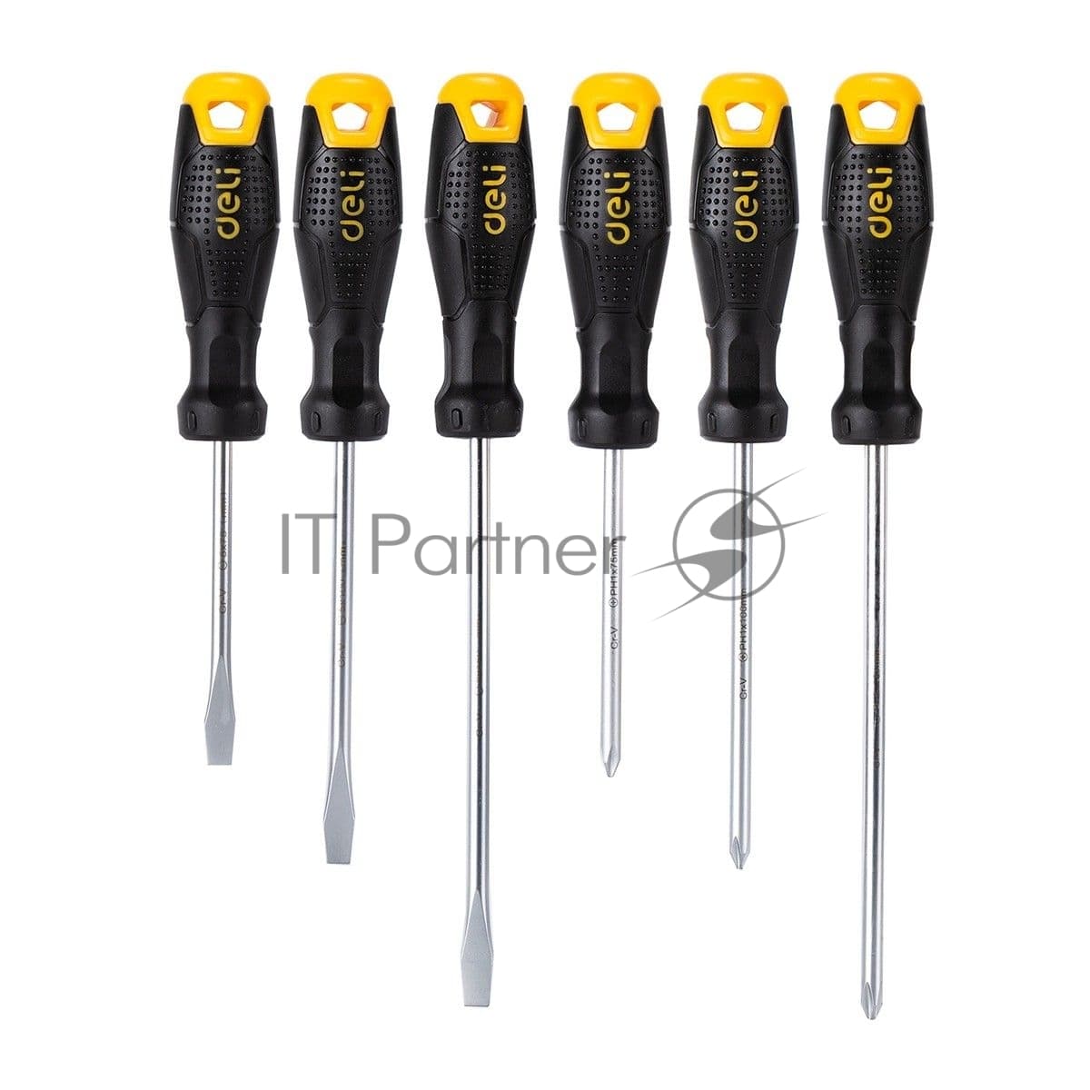 Набор отверток Deli DL620006 6шт SL5x75 + SL5x100 + SL6x150 + PH1x75 + PH1x100 + PH2x150