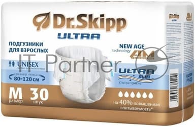 Подгузники для взрослых Dr.Skipp Ultra, р-р M, 30 шт, 8107